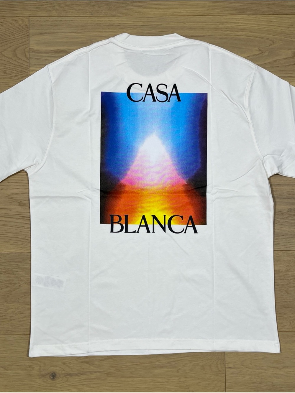 Casablanca Paris Mens Graphic T-Shirt XXL White Aura Gradient Logo - Picture 5 of 7